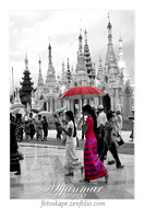 Myanmar . Swezigon Pagoda . B&W