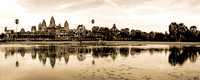Angkor Wat Reflection  . Sepia